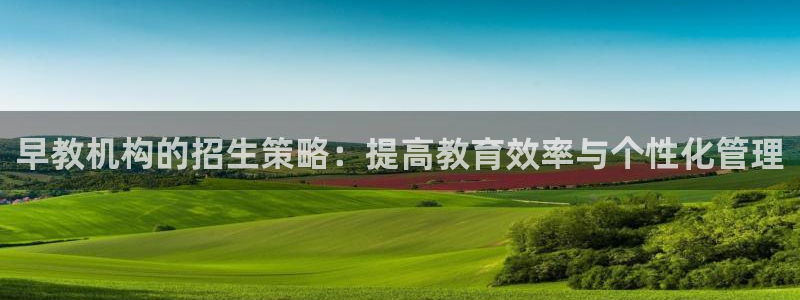 恒行娱乐登录信用 74ooo5：早教机构的招生策略：提高教育效率与个性化管理