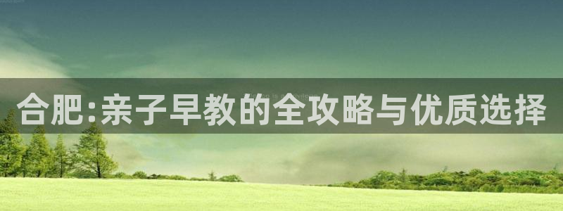 恒行娱乐毓婆74ooo5仪：合肥:亲子早教的全攻略与优质选择