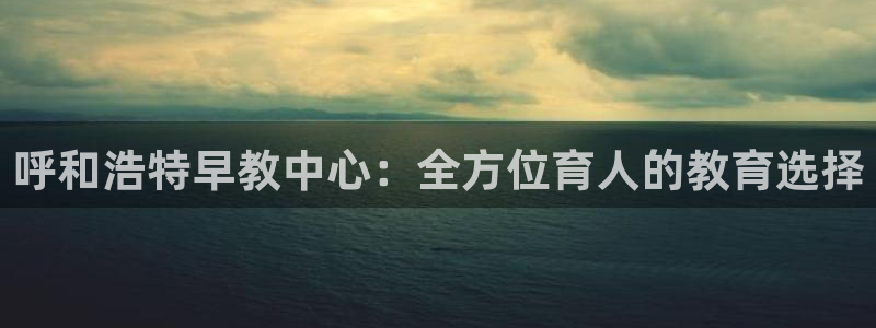 恒行娱乐蒋74OOO5：呼和浩特早教中心：全方位育人的教育选择