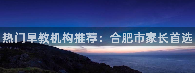 恒行2沈74OOO5:热门早教机构推荐:合肥市家长首选